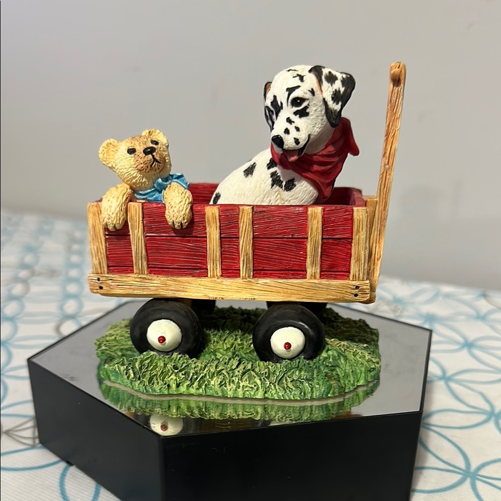 Hamilton Red and Black Wagon with Dalmatian and Teddy Bear
